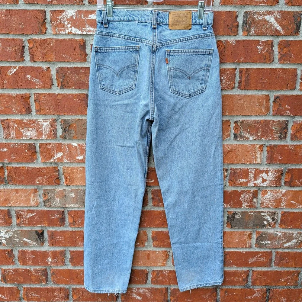 Levi's 560 Student Jeans Mens 28x29 Light Wash Orange Tab 90s Made in USA
